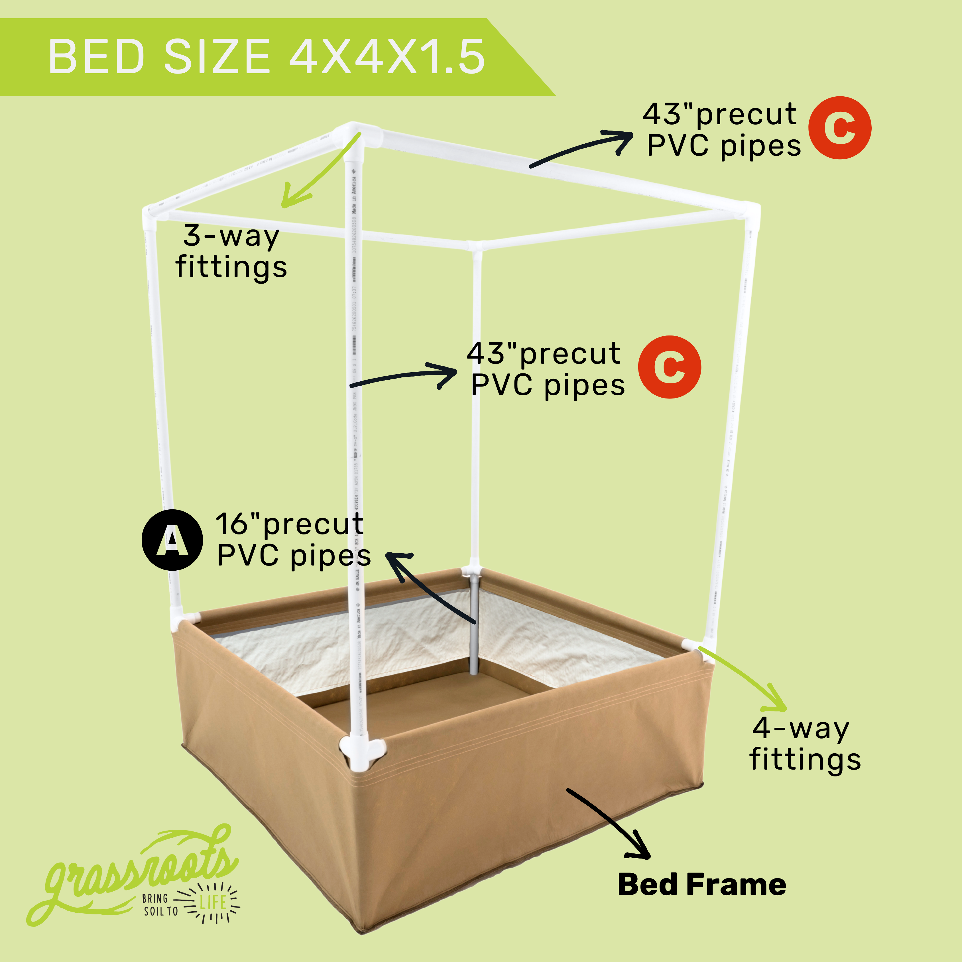 Complete Kit Living Soil Fabric Bed