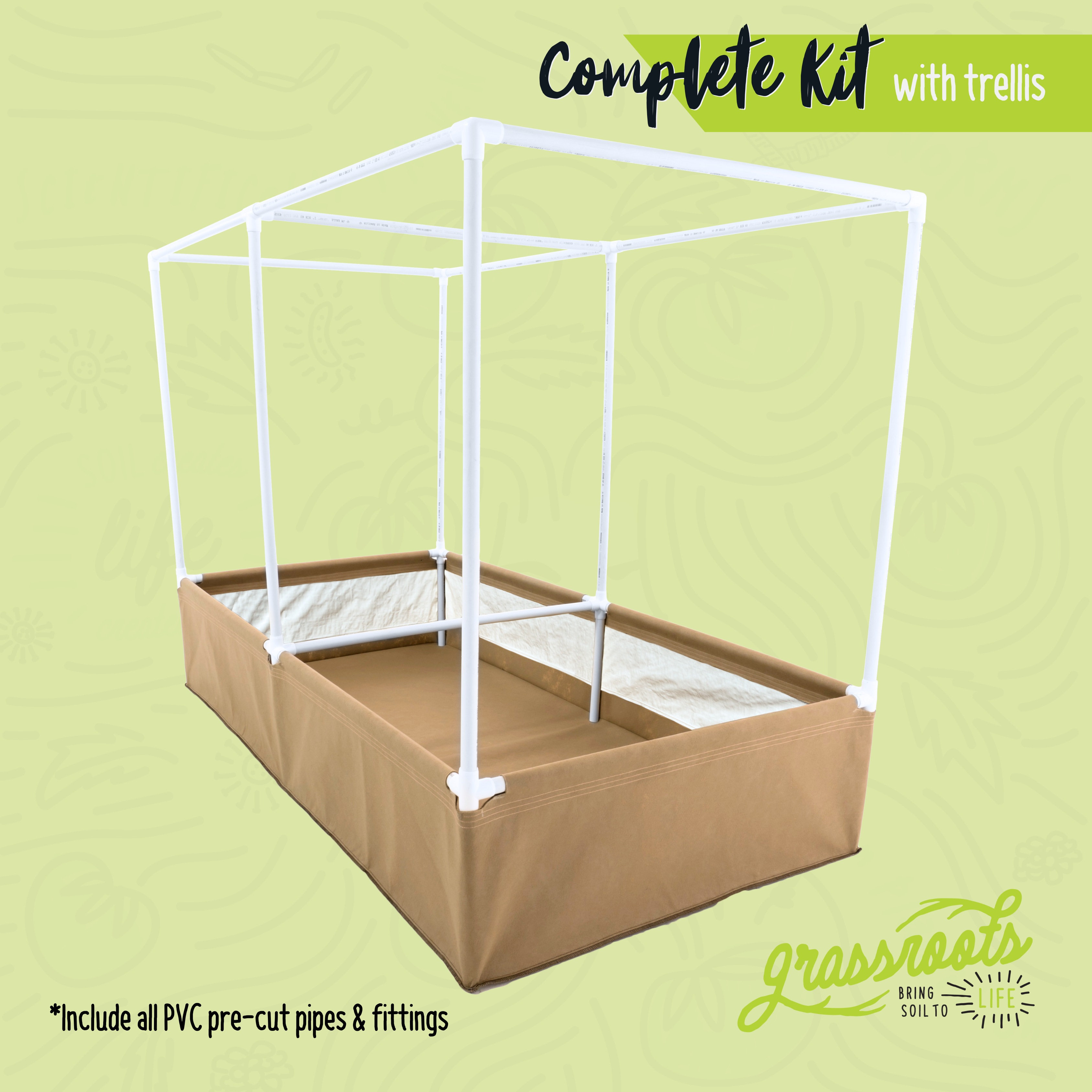 Complete Kit Living Soil Fabric Bed